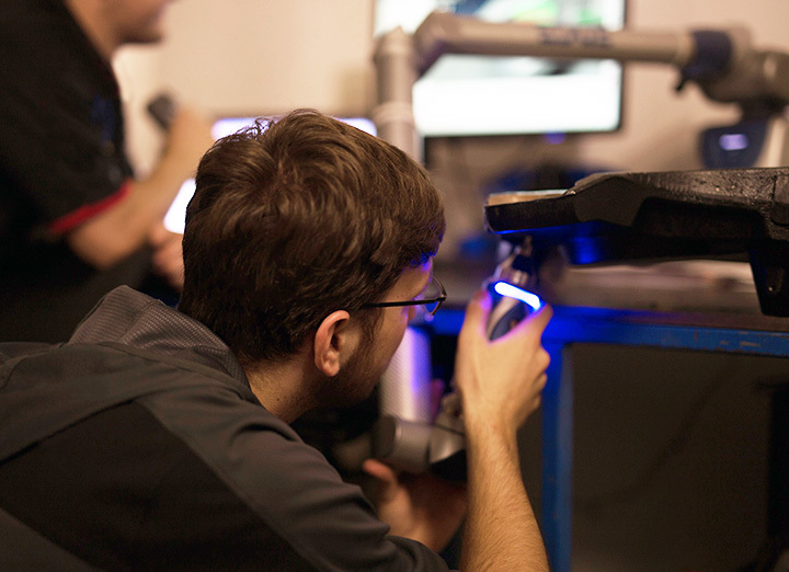 Man scanning a part to ensure quality