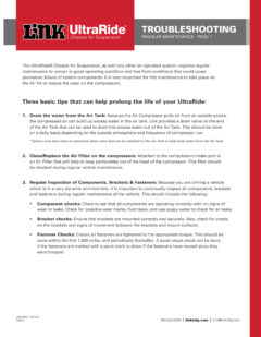 Link UltraRide Troubleshooting Guide
