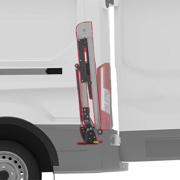 A rendering of the swivel ramp in the traditional mount position