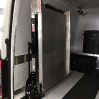 LSR90 Swivel Ramp swiveled 90 degrees inside cargo van