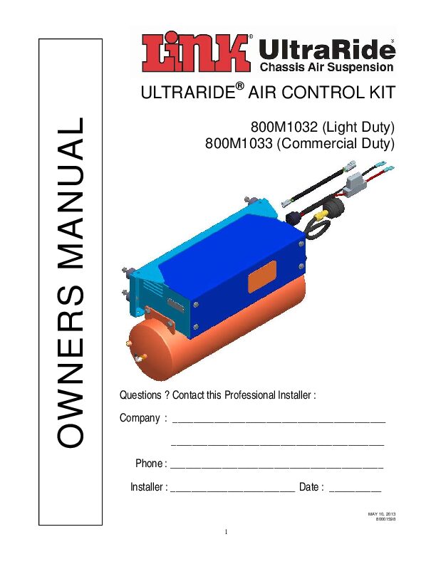 Commercial Duty Air Kit document image - page 1