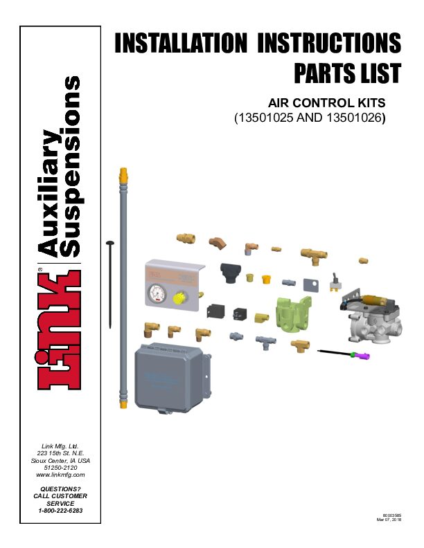 Non-Integrated Air Control Kit document image - page 1