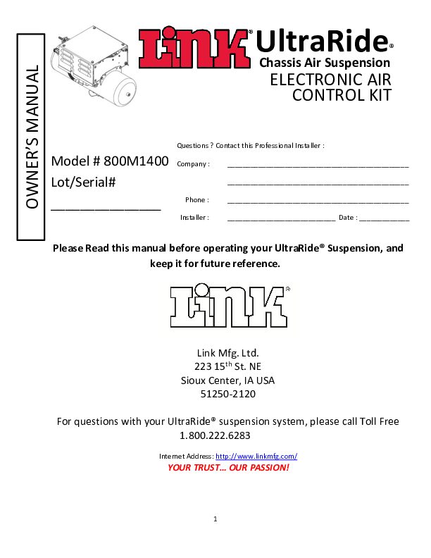 Electronic Air Kit document image - page 1