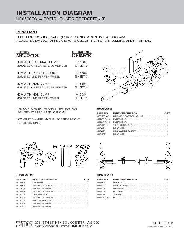 H00500FS - Freightliner document image - page 1