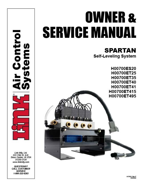 Spartan Self-Leveling System document image - page 1